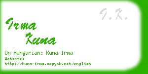 irma kuna business card